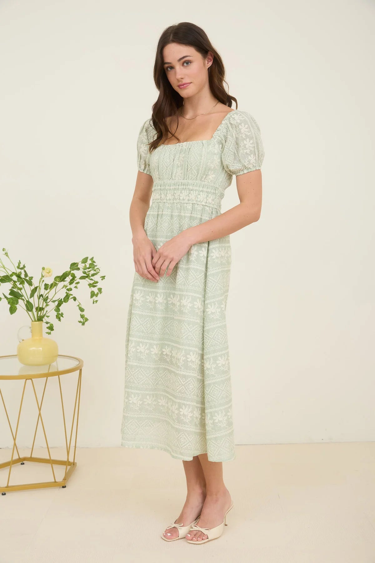 Elodie Stripe Floral Dress