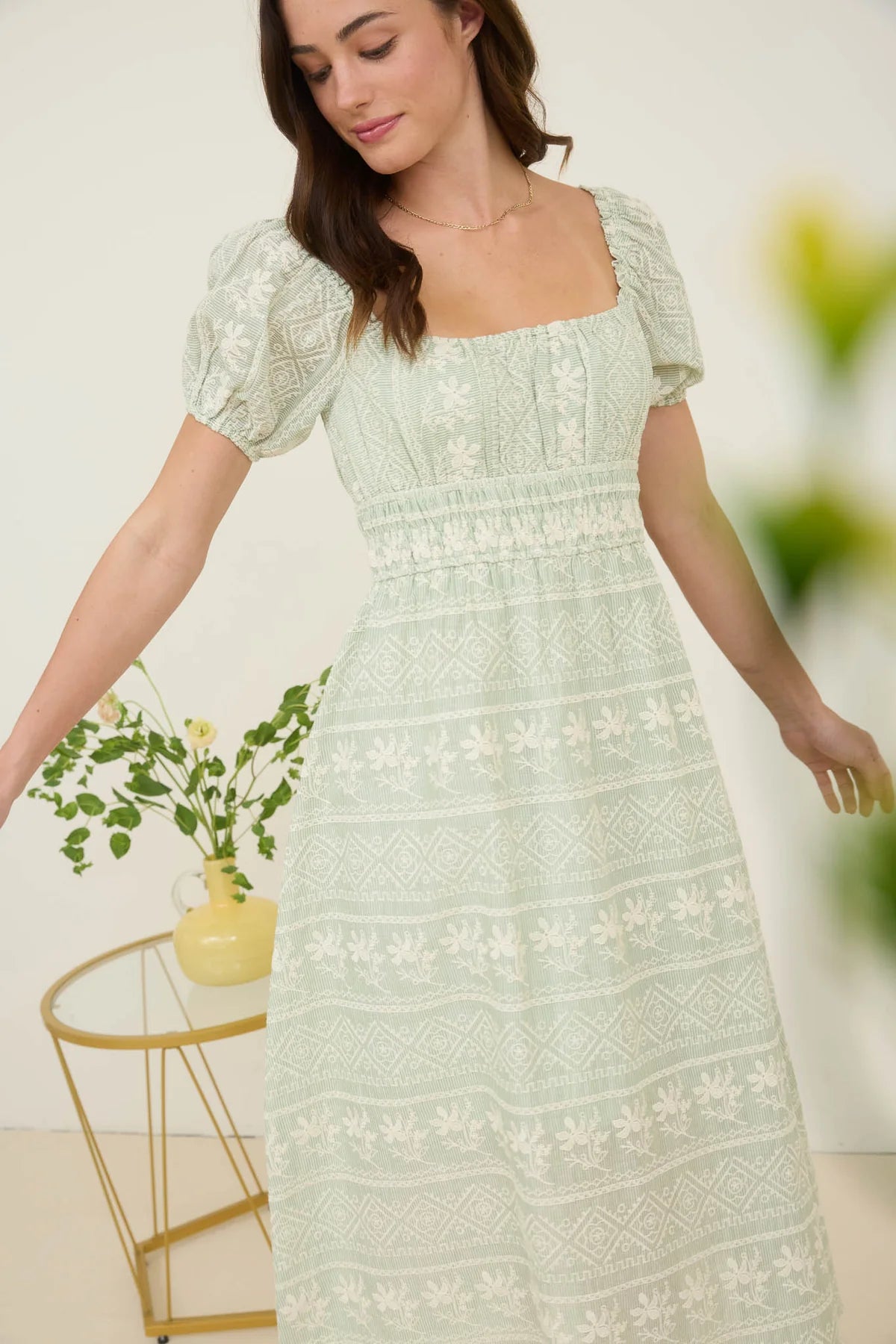 Elodie Stripe Floral Dress