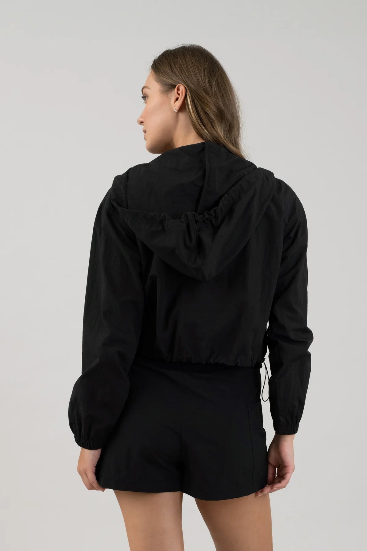 Hooded Windbreaker - Black