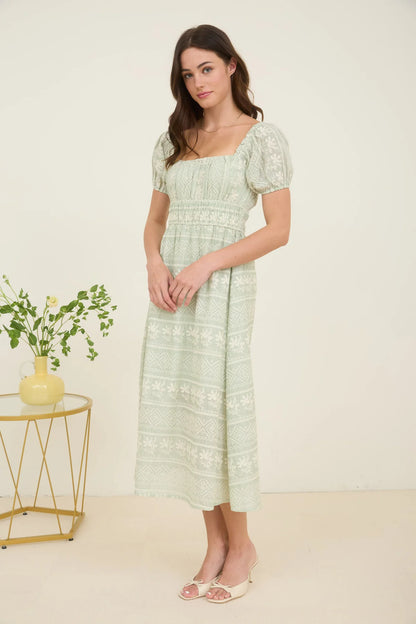 Elodie Stripe Floral Dress