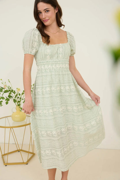 Elodie Stripe Floral Dress