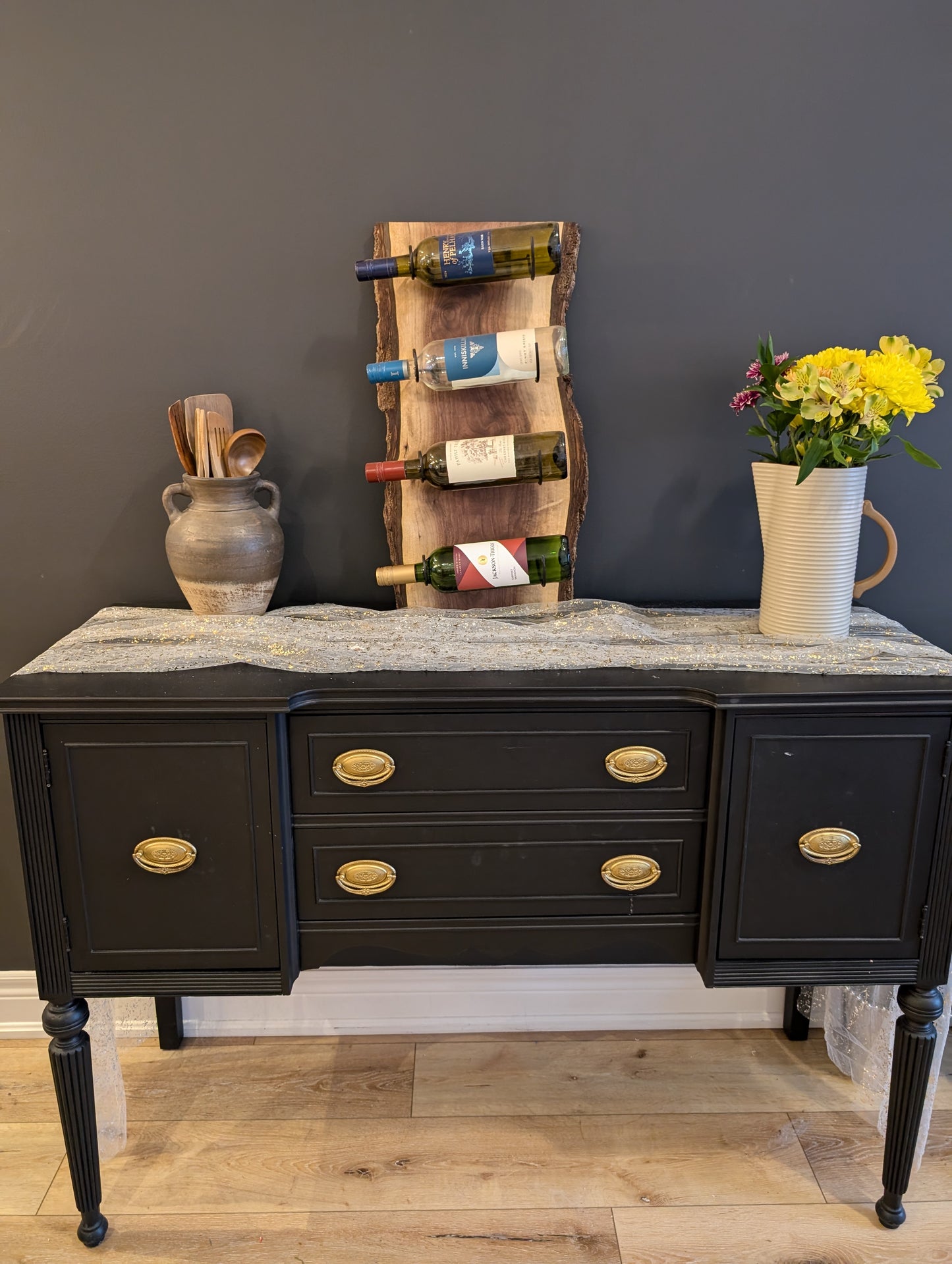 Live Edge Black Walnut Wine Rack