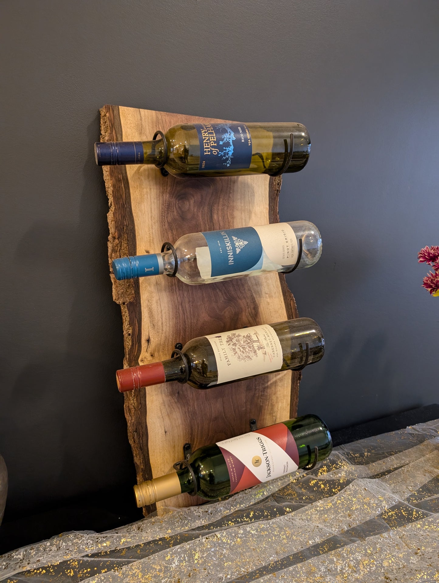 Live Edge Black Walnut Wine Rack