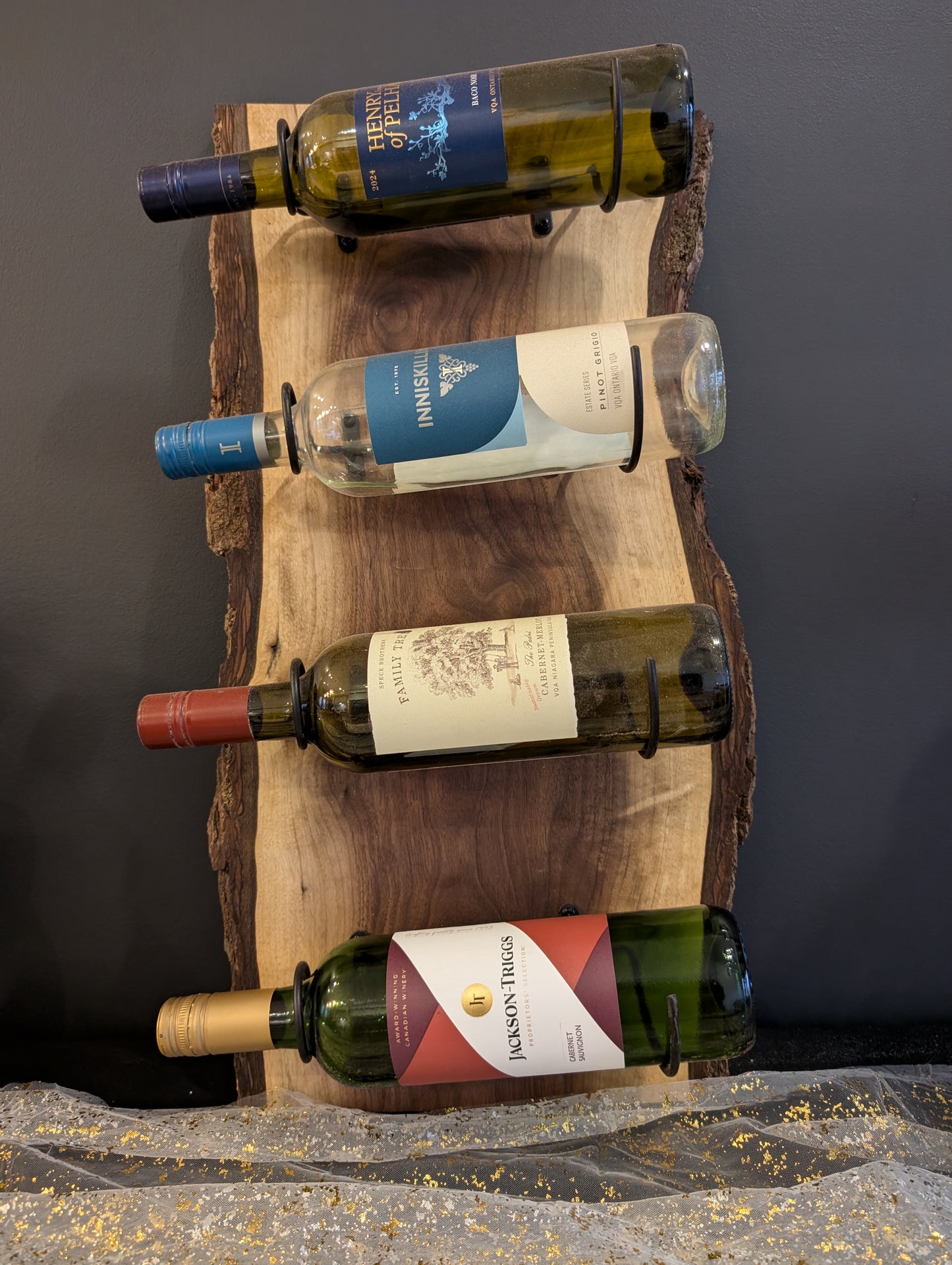 Live Edge Black Walnut Wine Rack