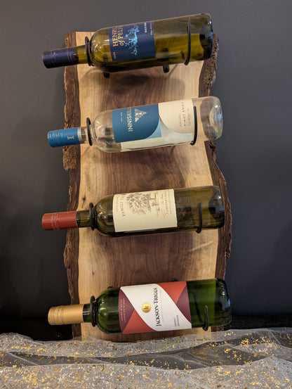 Live Edge Black Walnut Wine Rack