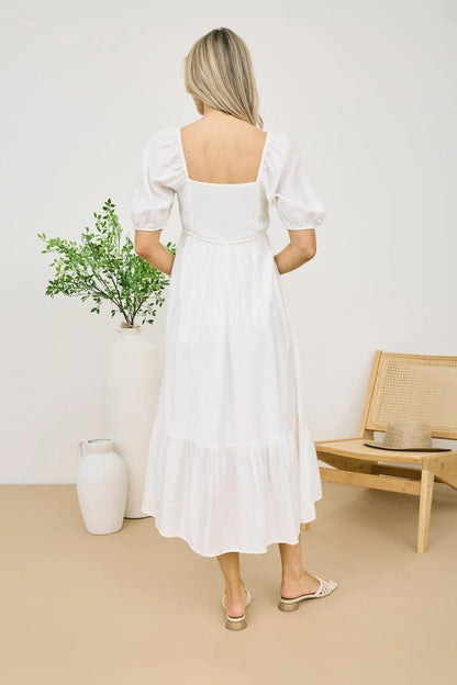 Ellie Pleated Midi - White