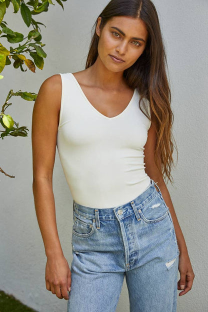 Talk Later Tank - Cream